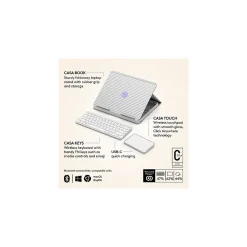 Casa Pop-Up Desk Work From Home Kit: Laptop Stand, Keyboard, Touchpad & Storage, Nordic Calm (920-011238)<Logitech Online