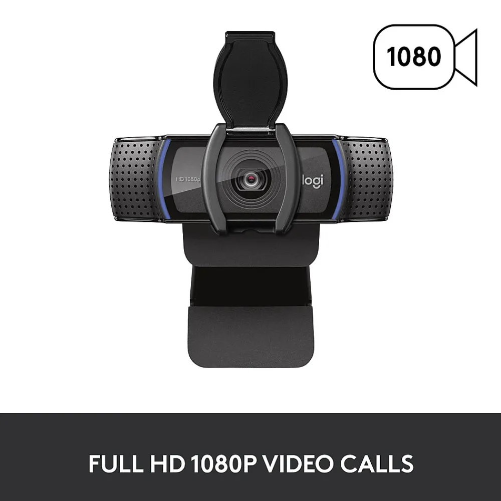 Online Logitech C920S Pro 1080p HD Webcam, Black (960-001257)