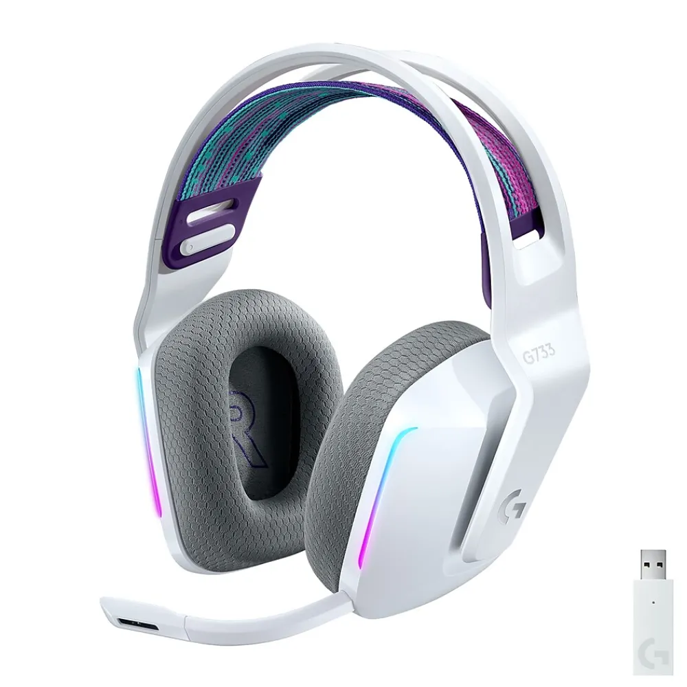Outlet Logitech G Series G733 Wireless Over-the-Ear Gaming Headset, (981-000882) White