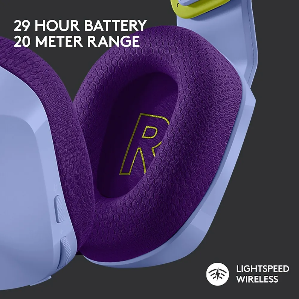 Online Logitech G Series G733 Wireless Over-the-Ear Gaming Headset, (981-000889) Lilac
