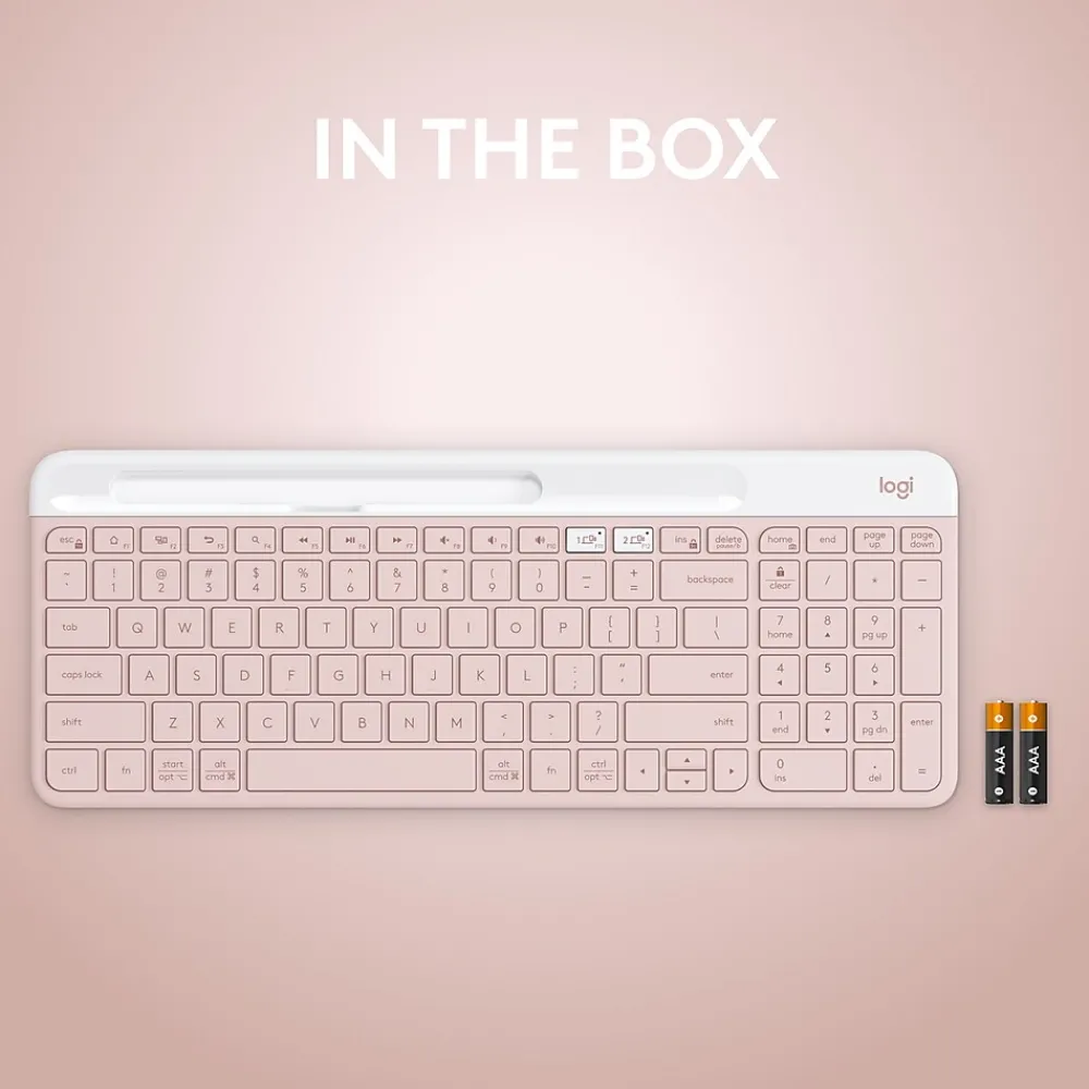 Logitech K585 Slim Multi-Device Wireless Keyboard, Rose (920-011477)