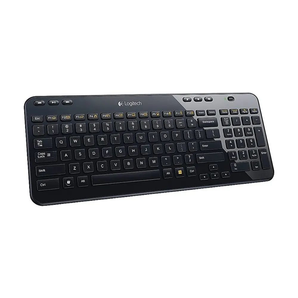 New Logitech K360 Wireless Keyboard, Glossy Black (920-004088)