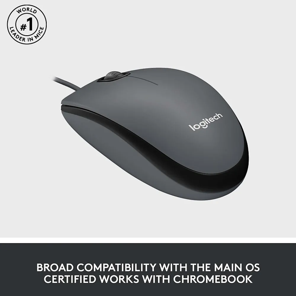 Discount Logitech M100 Ambidextrous Optical USB Mouse, Black (910-001601)