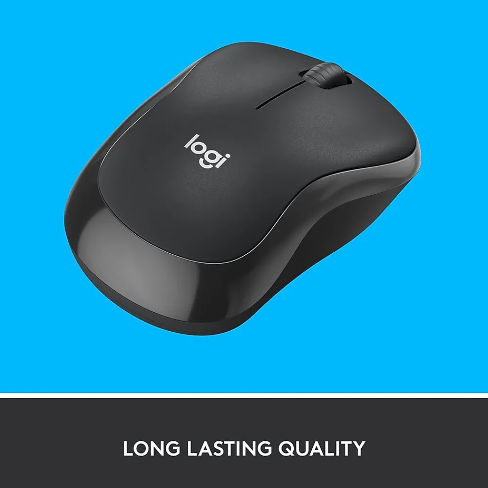New Logitech M220 Silent Wireless Ambidextrous Optical Mouse, Graphite (910-006127)