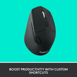 Logitech M720 TRIATHLON Wireless Ergonomic Optical Bluetooth & USB Mouse, Black (910-004790)