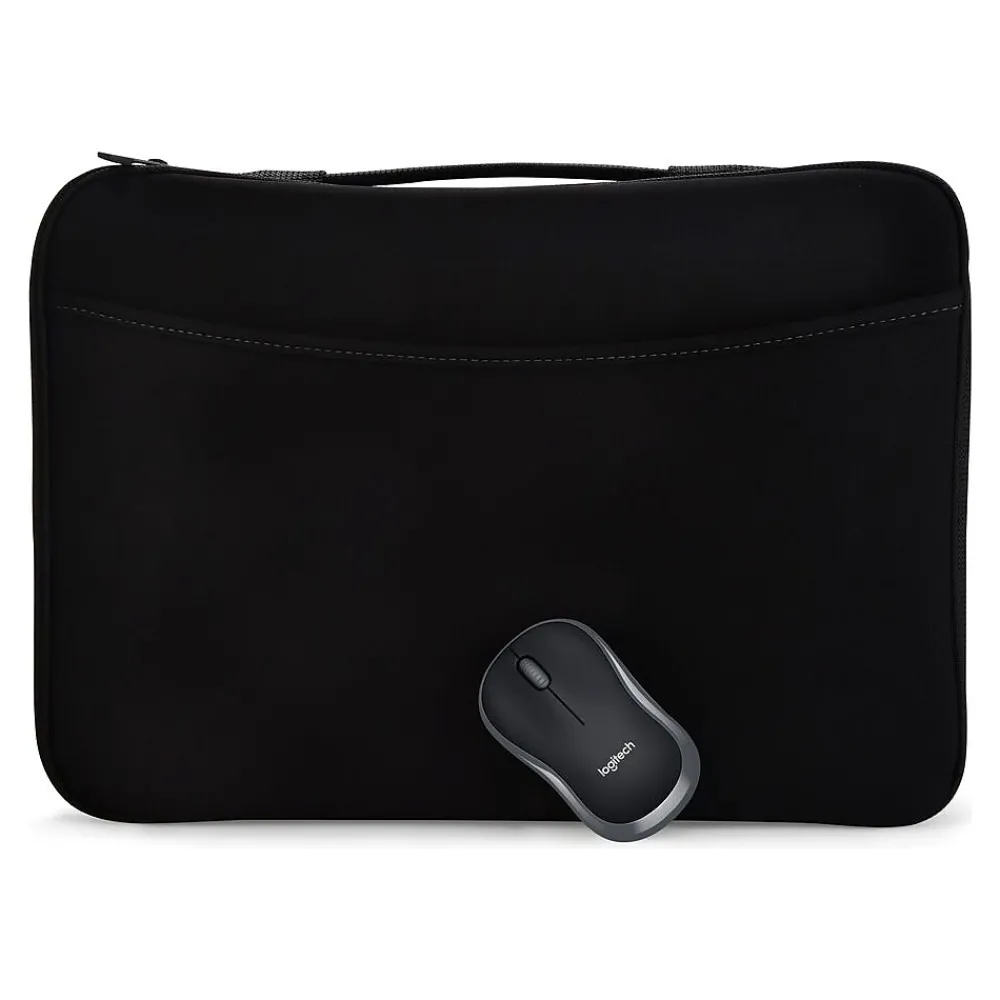 Online Logitech M185 Wireless Ambidextrous Optical Mouse with Laptop Sleeve, Black (910-004806)