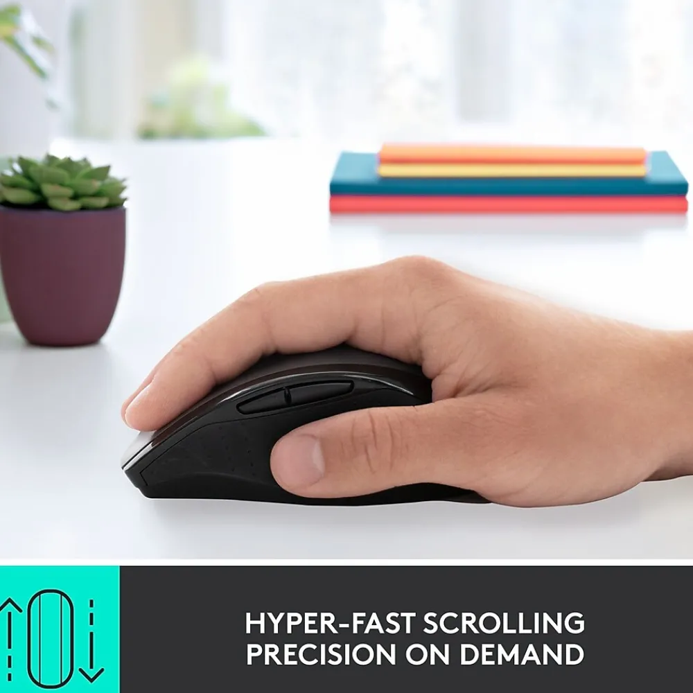 Sale Logitech Marathon M705 Wireless Ergonomic Optical USB Mouse, Charcoal (910-001935)