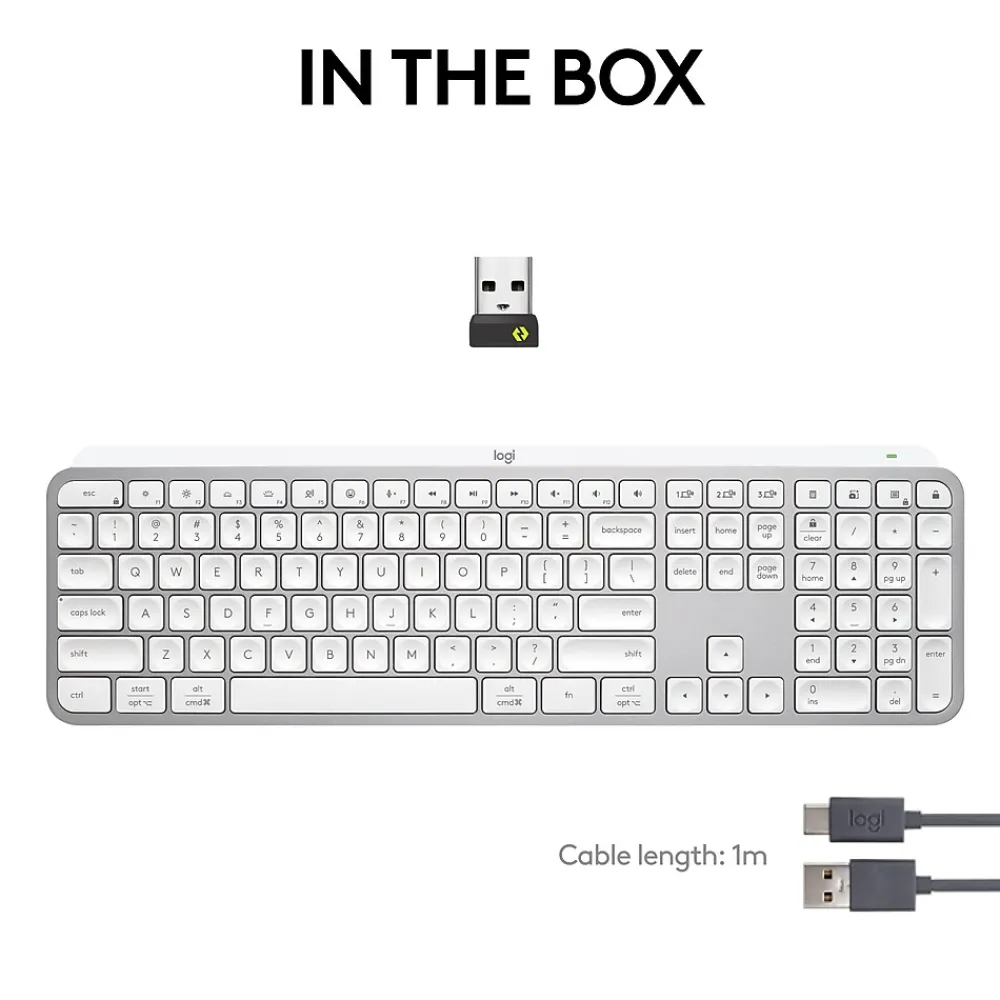 Sale Logitech MX Keys S Wireless Keyboard, Pale Gray (920-011559)
