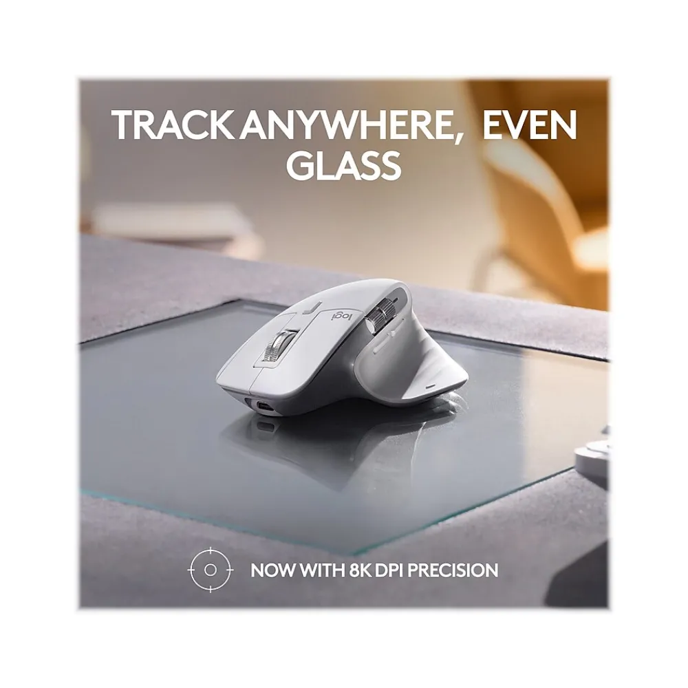 Best Logitech MX Master 3S for Mac Ergonomic Wireless Optical Bluetooth Mouse, Pale Gray (910006570)