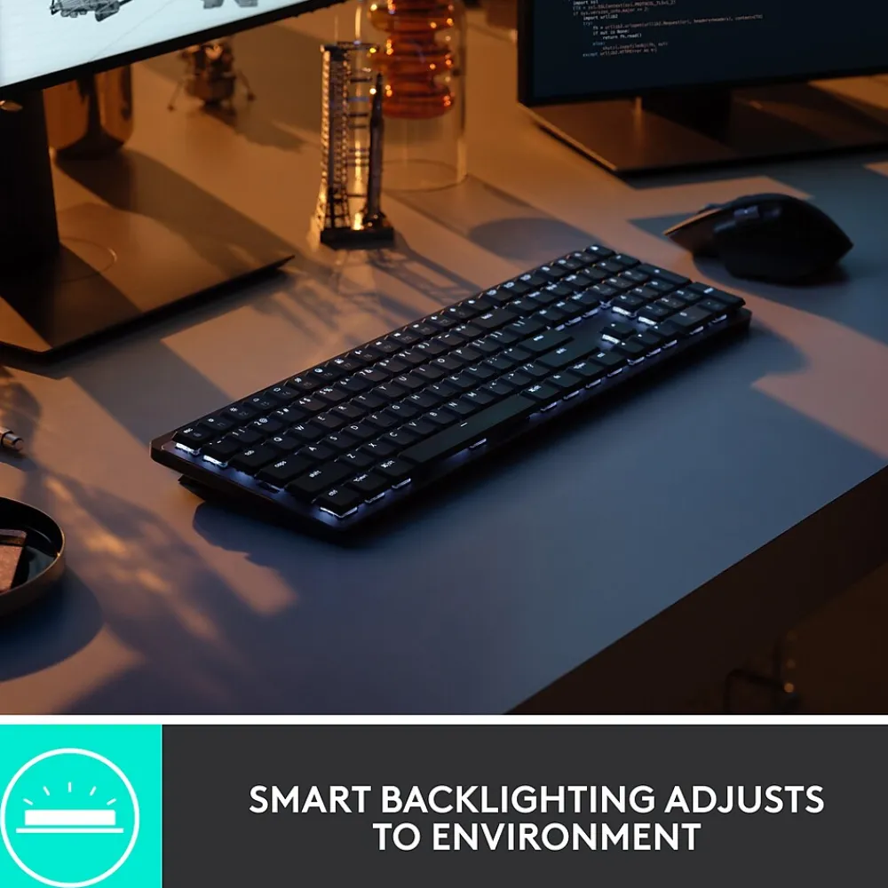 New Logitech MX Mechanical Clicky Wireless Ergonomic Keyboard, Graphite (920-010549)