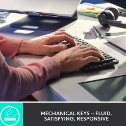 Outlet Logitech MX Mechanical Mini Illuminated Wireless Ergonomic Keyboard, Black/Gray (920-010551)