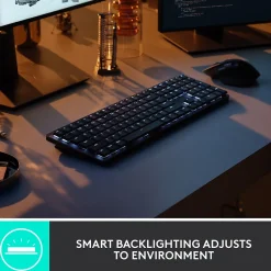 Outlet Logitech MX Mechanical Tactile Quiet Wireless Ergonomic Keyboard, Graphite (920-010547)