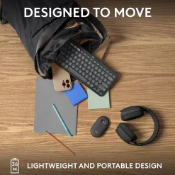 Clearance Logitech Pebble Keys 2 K380S Wireless Ergonomic Keyboard, Black (920-011775)