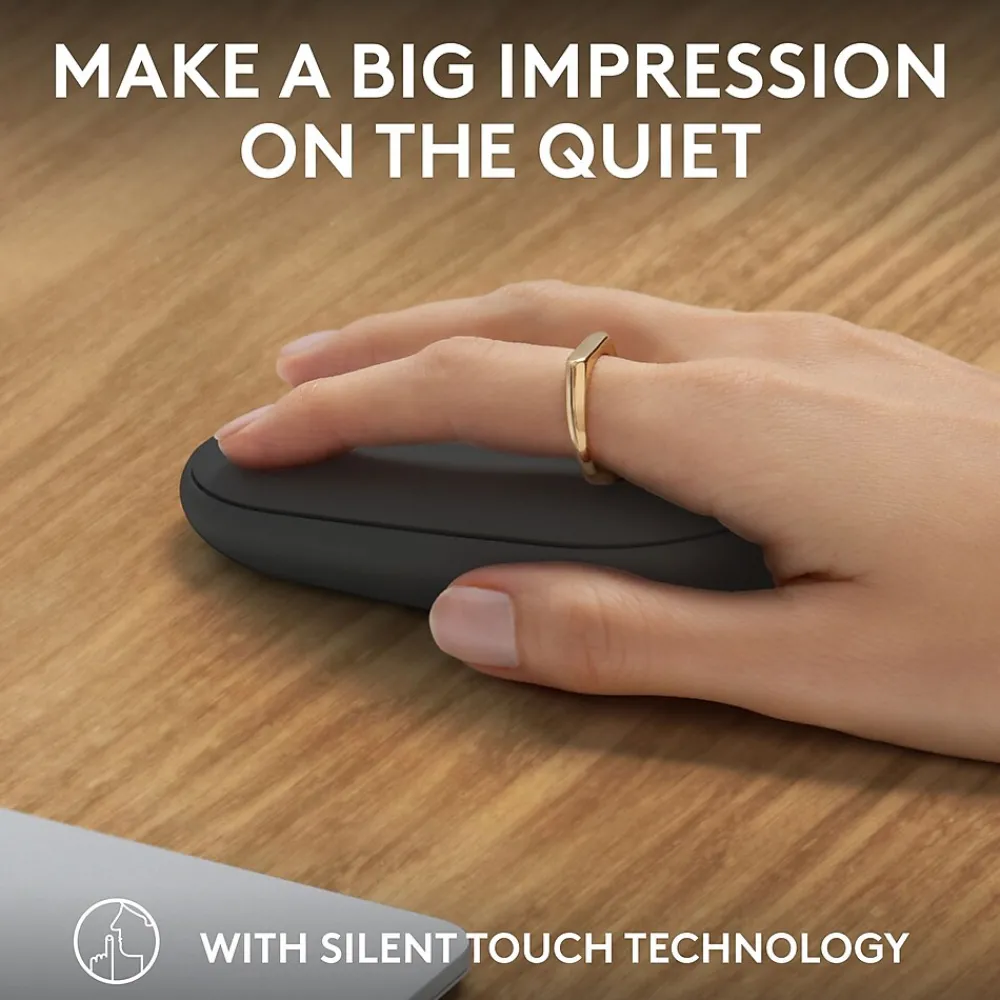 Clearance Logitech Pebble Mouse 2 M350s Wireless Ambidextrous Optical Mouse, (910-007024) Tonal Graphite