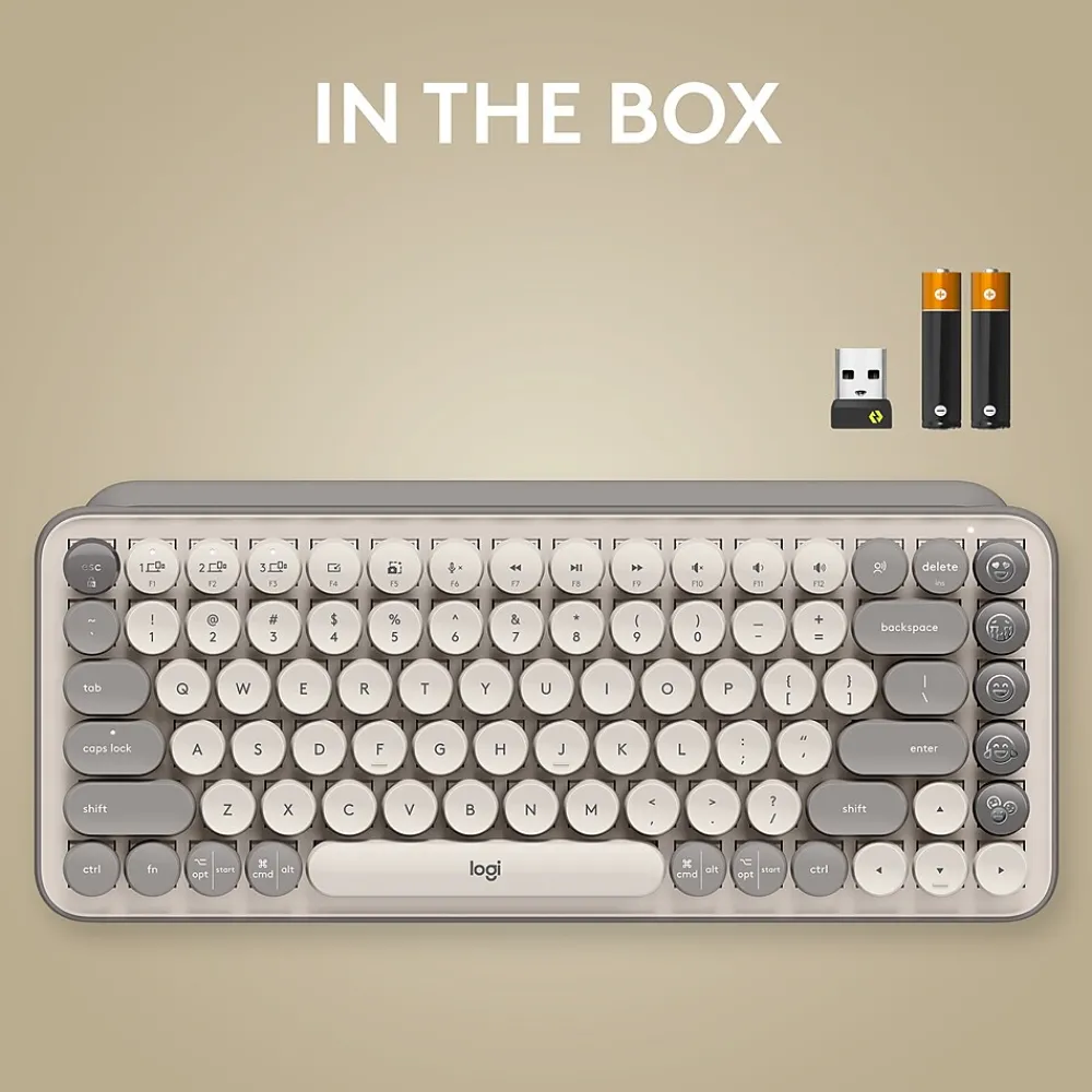 Best Logitech POP Keys Wireless Mechanical Keyboard, Mist (920-011232)