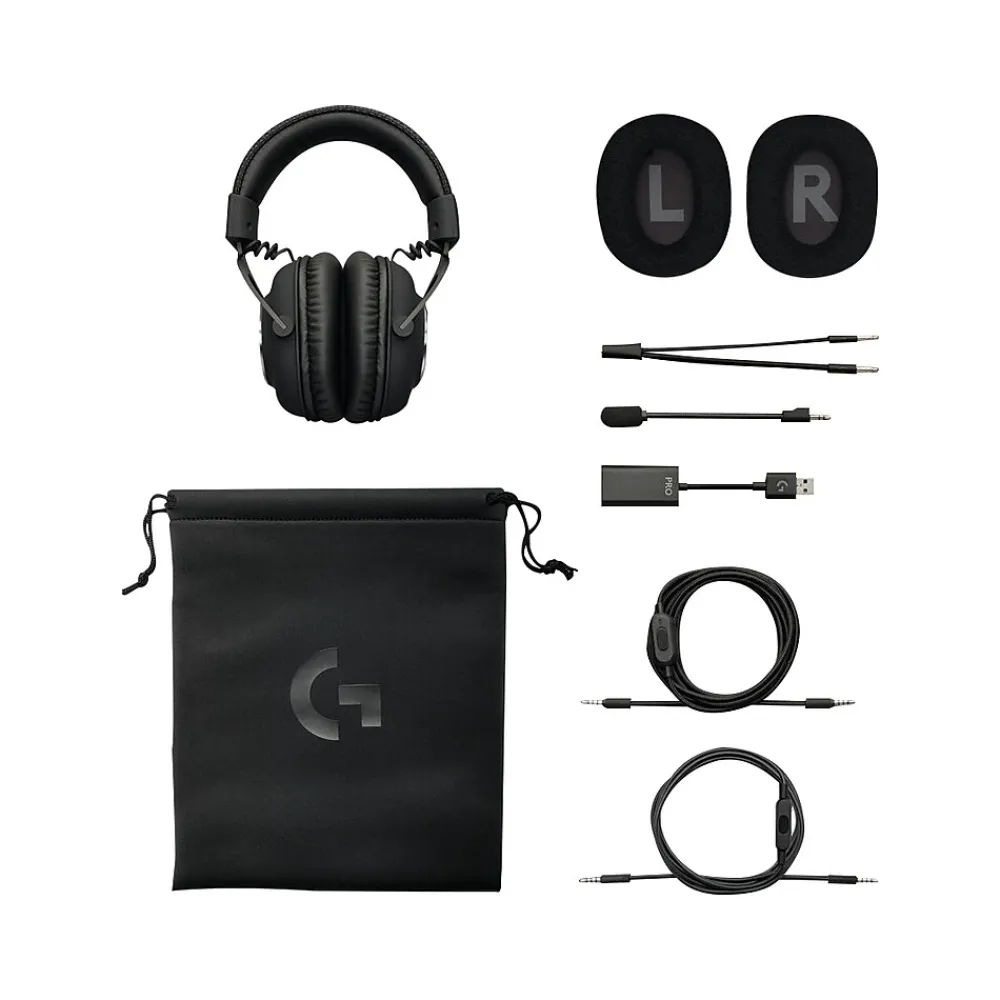 Online Logitech PRO X 981-000817 Wired Over-the-Ear Gaming Headset, Black