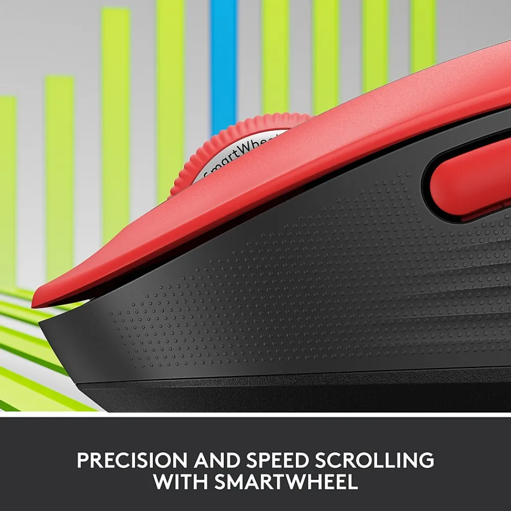 Sale Logitech Signature M650 L Wireless Optical USB Mouse, Classic Red (910-006358)
