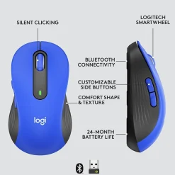 Online Logitech Signature M650 Large Wireless Optical USB Mouse, (910-006232) Classic Blue