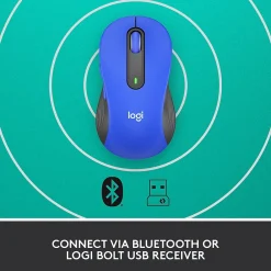 Hot Logitech Signature M650 Large Wireless Optical USB Mouse, Classic Blue (910-006232)