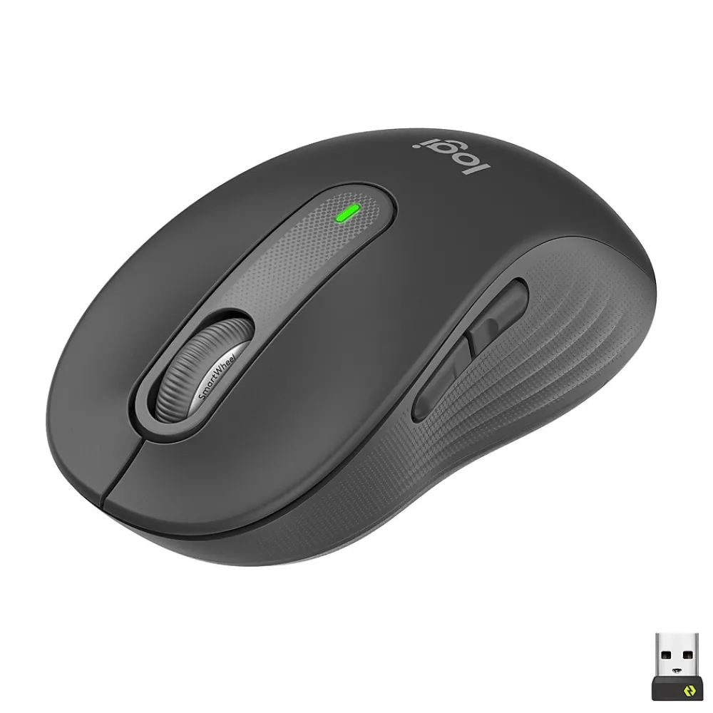 Online Logitech Signature M650 Wireless Ergonomic Optical Bluetooth & USB Mouse, (910-006250) Graphite