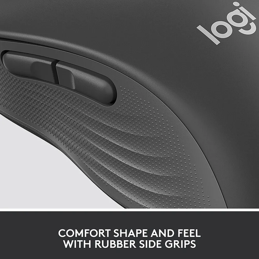 Online Logitech Signature M650 Wireless Ergonomic Optical Bluetooth & USB Mouse, (910-006250) Graphite