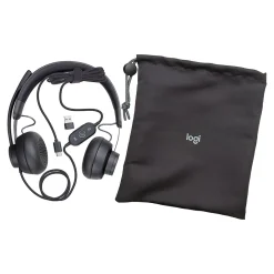 Zone 750 Wired Noise Canceling On-Ear Headphones, Black (981-001103)<Logitech Hot