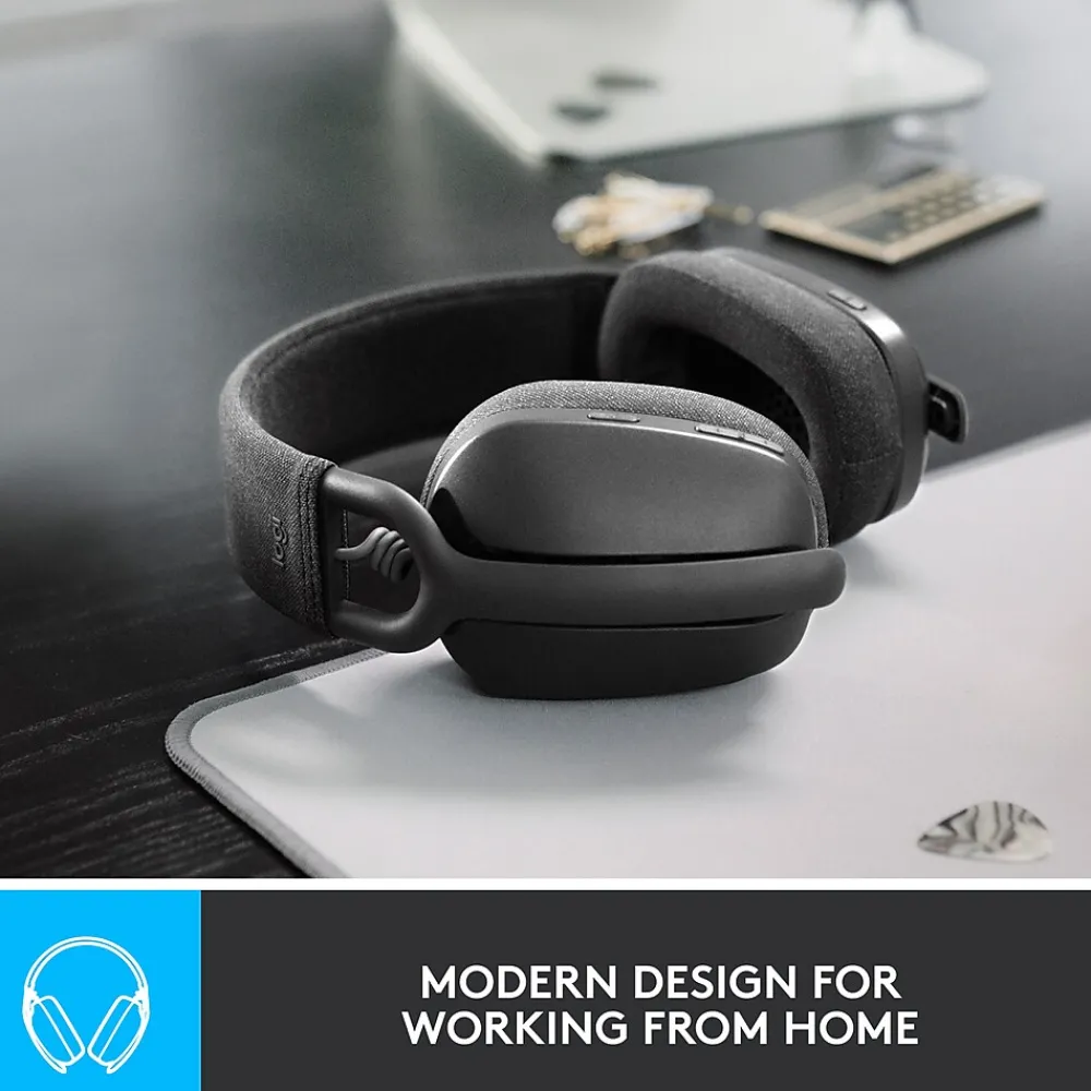 Hot Logitech Zone Vibe 100 Wireless Noise Canceling Bluetooth Headset, Graphite (981-001256)
