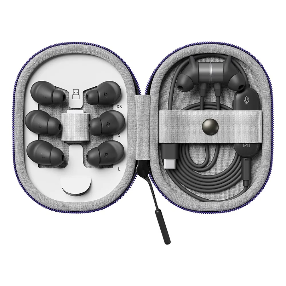 Online Logitech Zone Wired Earbuds Stereo Headset, Black (981-001012)