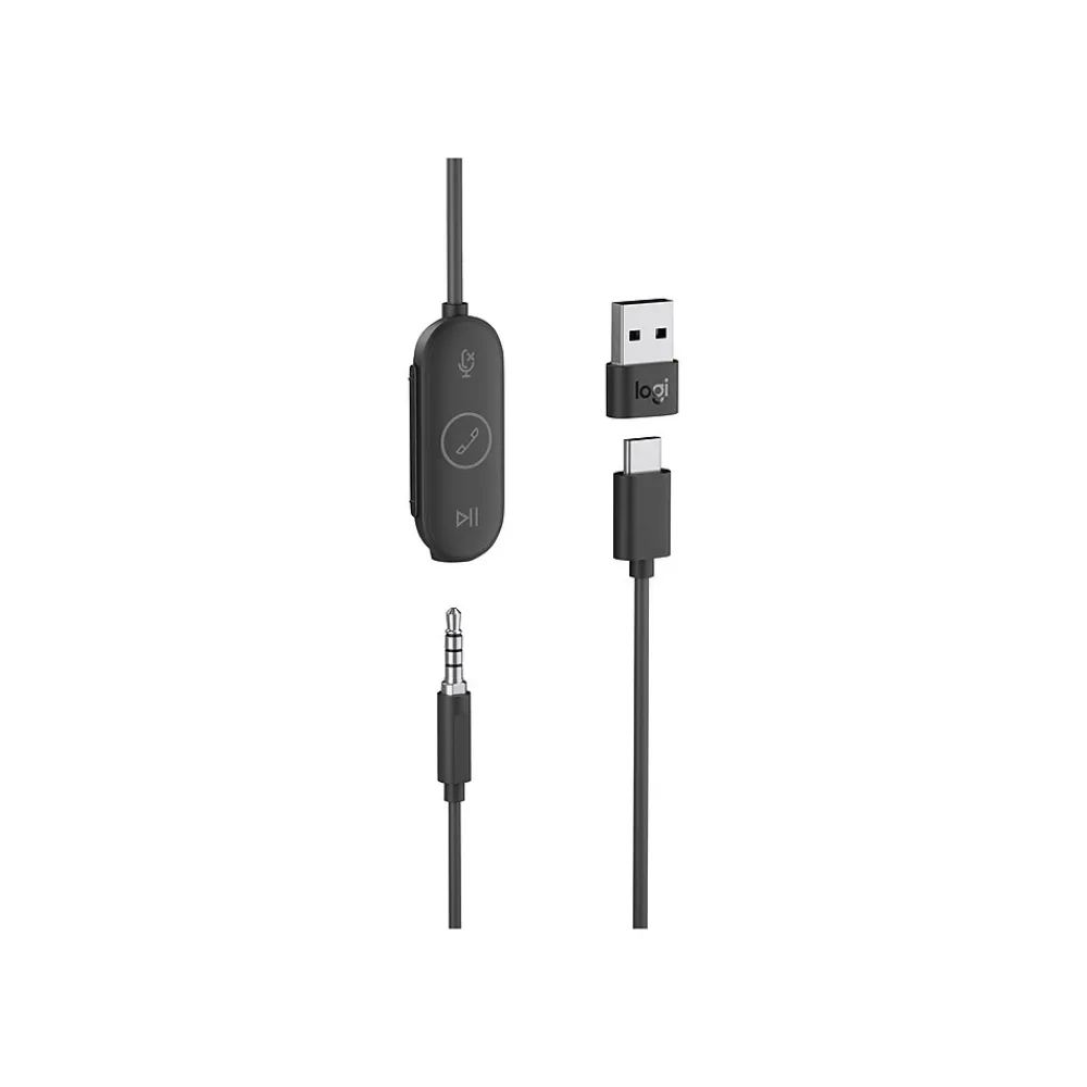 Online Logitech Zone Wired Earbuds Stereo Headset, Black (981-001012)