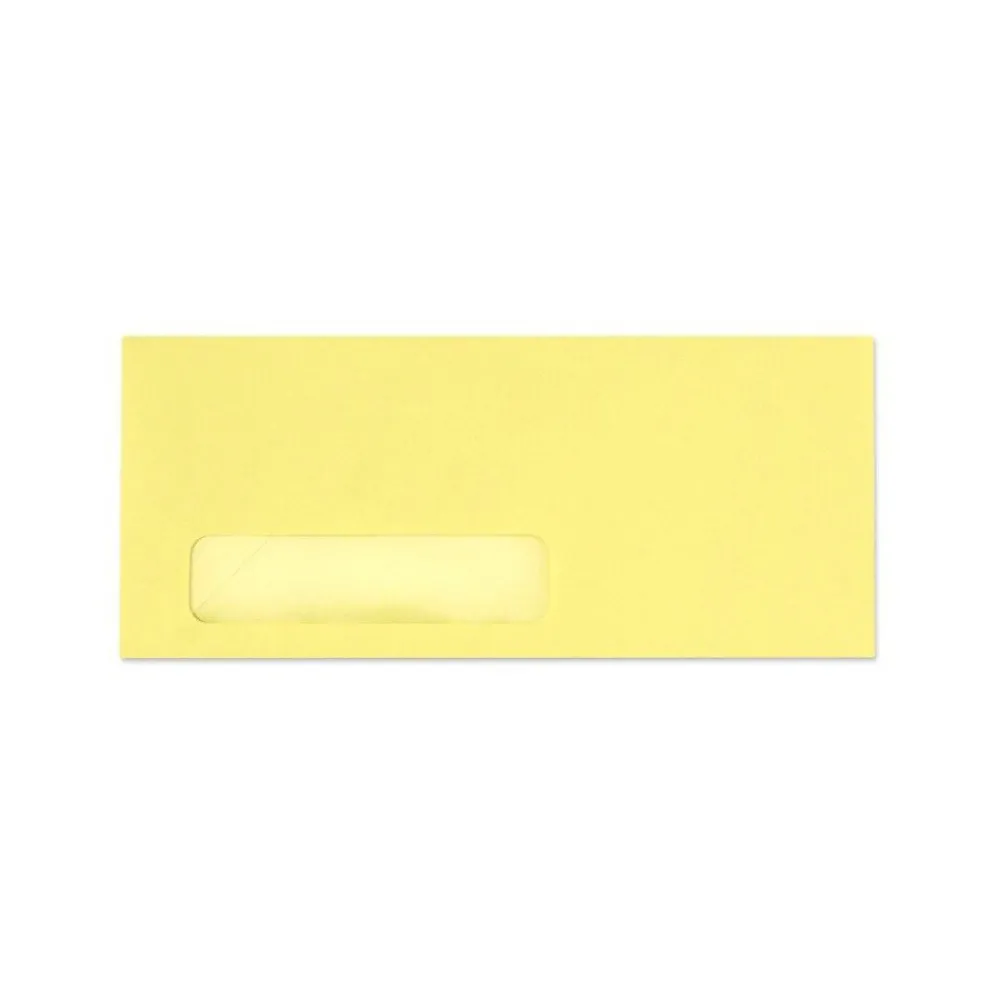 Clearance LUX #10 (4 1/8" x 9 1/2") Window Envelopes, Pastel Canary Yellow, 500/BX