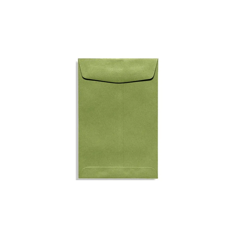 Clearance LUX 10" x 13" 70lbs. Commercial Flap Open End Envelopes, Avocado Green, 50/Pack