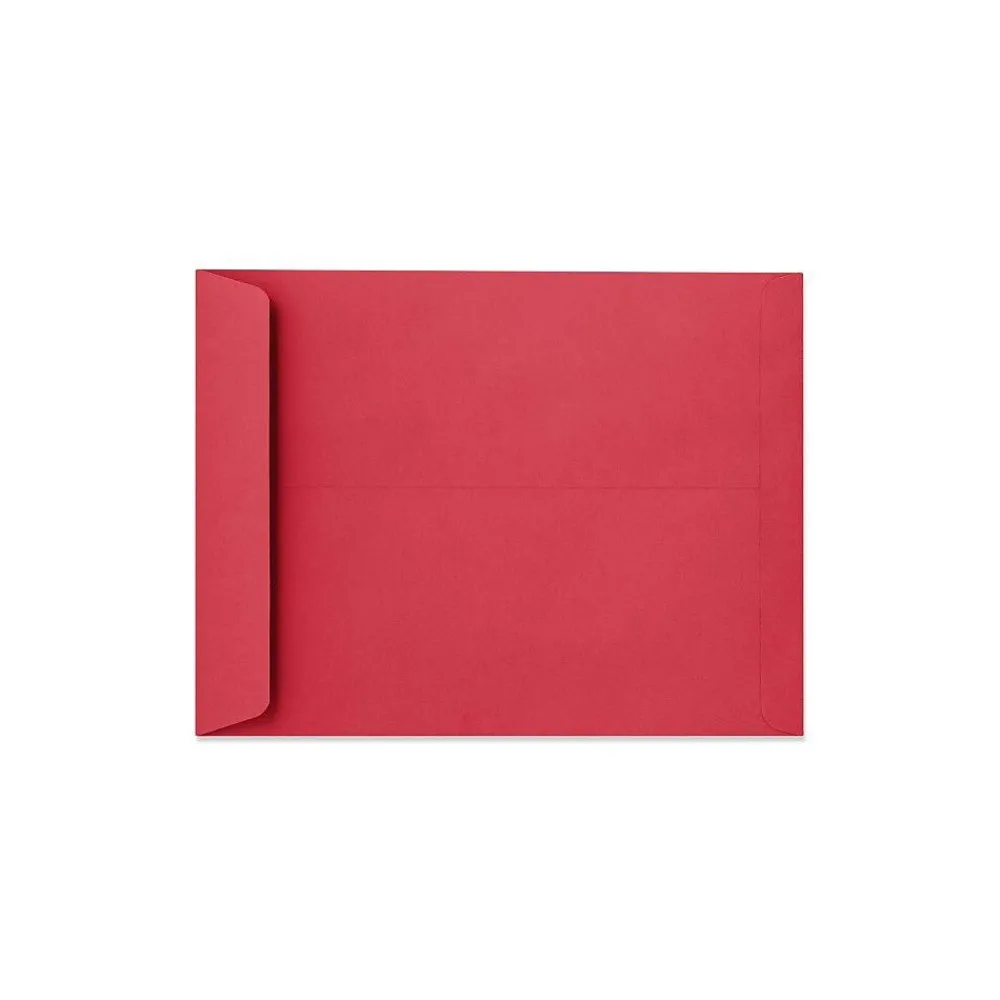 Online LUX 10" x 13" 60lbs. Open End Envelopes, Holiday Red, 50/Pack