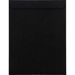 Discount LUX 10" x 13" 80lbs. Square Flap Open End Envelopes, Midnight Black, 50/Pack
