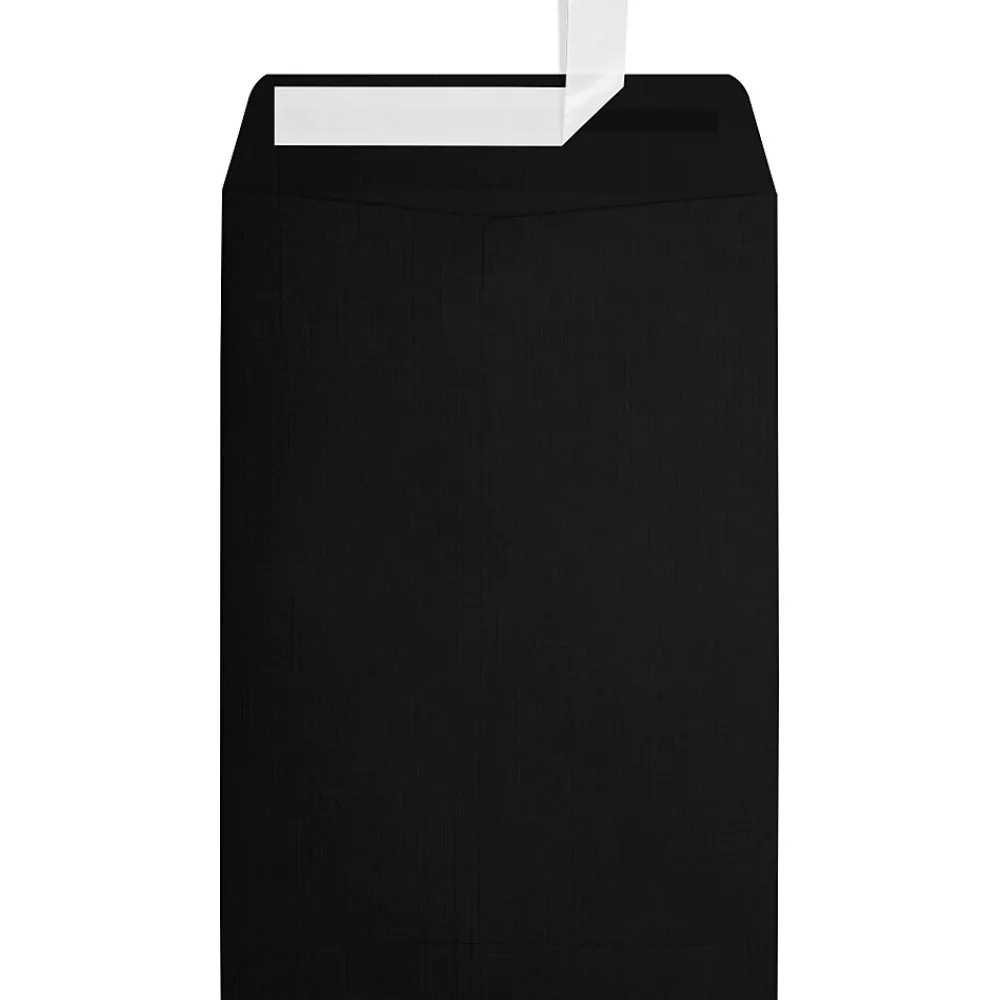 Clearance LUX 6 x 9 Open End Envelopes, 50/Box, Black Linen (1644-BLI-50)