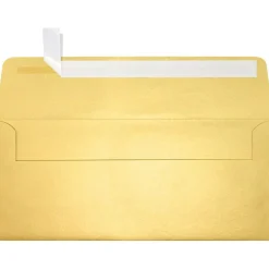 Hot LUX 80lbs. 4 1/8" x 9 1/2" #10 Square Flap Envelopes, Gold Metallic, 500/BX