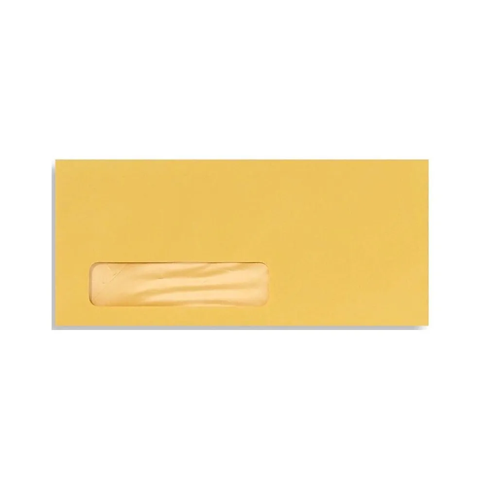 Online LUX Moistenable Glue #10 Window Envelope, 4 1/2" x 9 1/2", Goldenrod yellow, 50/Pack (27418-50)