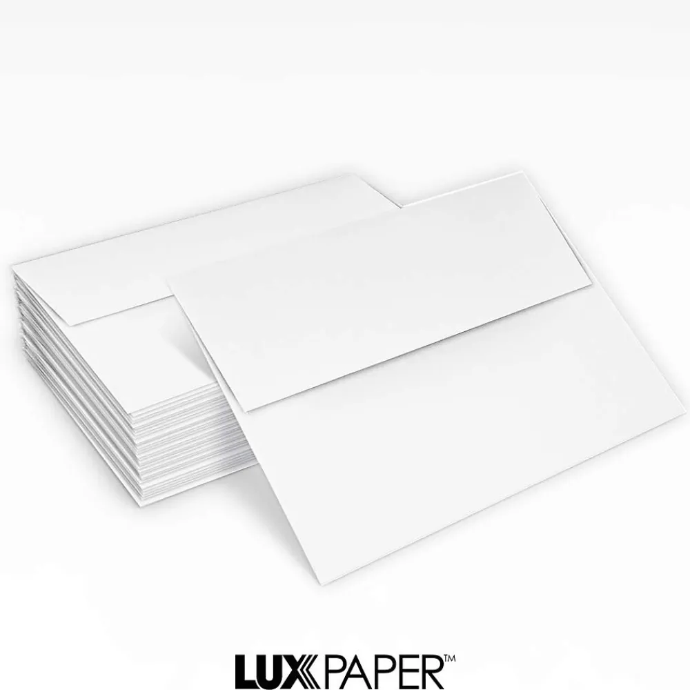 Sale LUX Moistenable Glue A2 Invitation Envelope, 5 3/4" x 4 3/8", Bright White, 1000/Box (72924-1000)