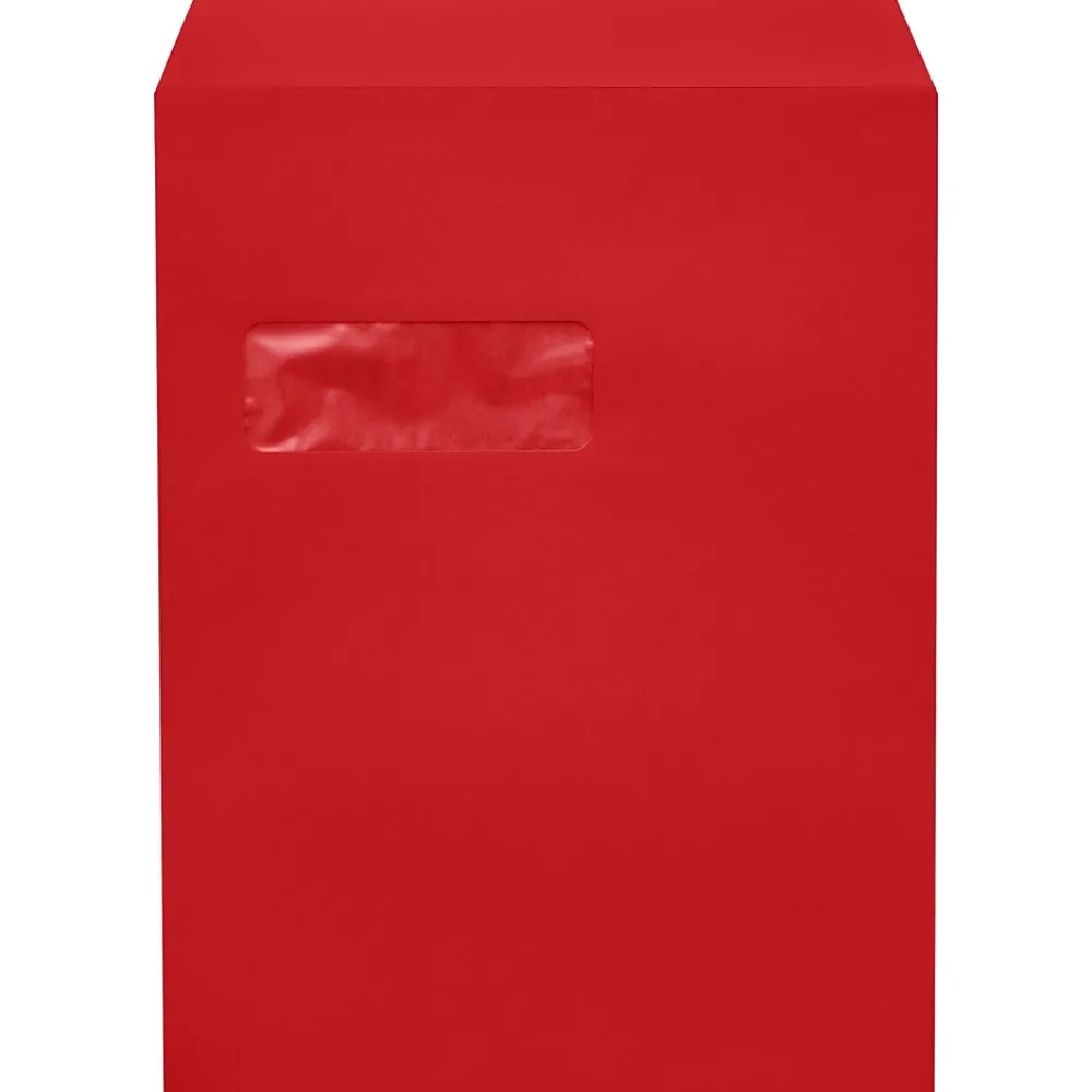 Sale LUX Open End Window Envelopes 9" x 12", Ruby Red, 500/Box (-1590-18-500)