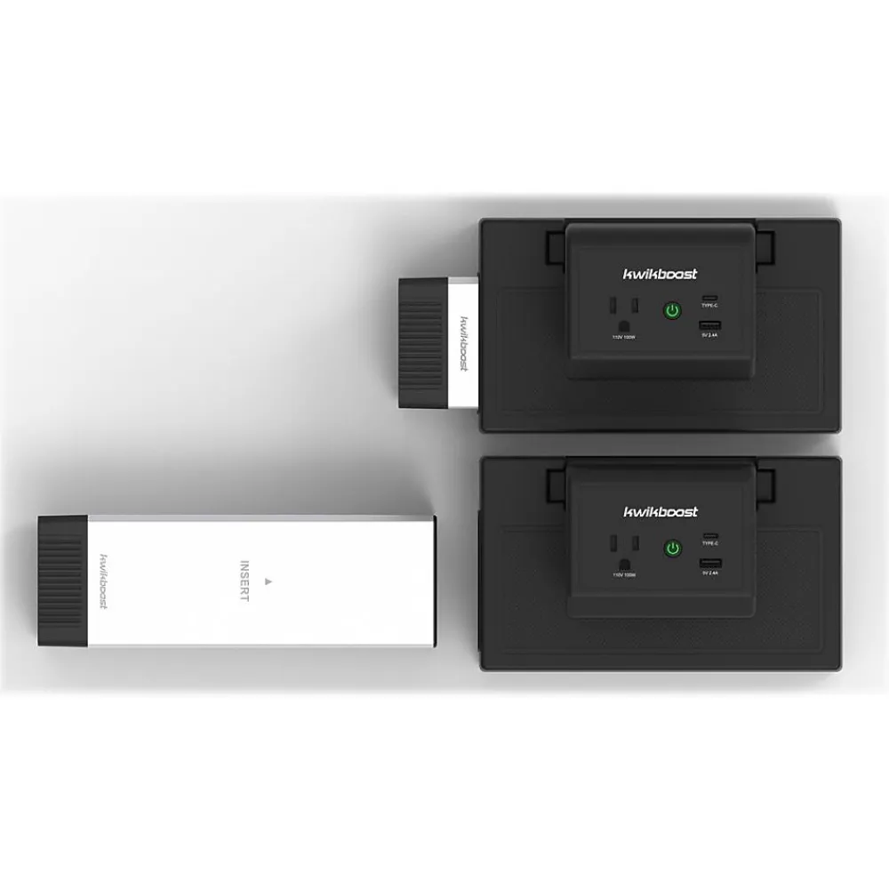 KwikBoost EdgePower A/C & USB Clamp-On Universal Desktop Charging Station, Black (KBEP-CGR)<Luxor Outlet