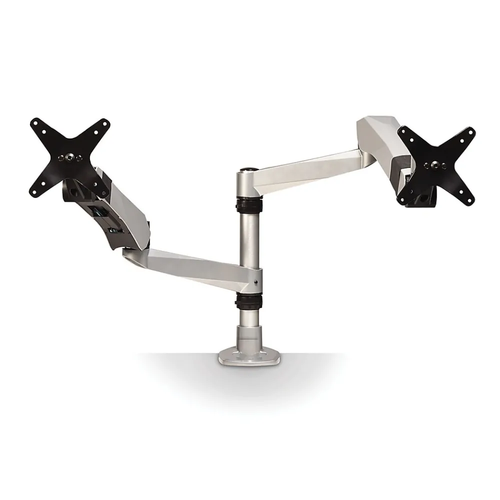 Clearance 3M ™ Dual Monitor Arm, Grab Monitor to Adjust Height, Tilt, Swivel, Rotate, Holds Monitors Up to 20 lbs. and ≤27" (MA265S)