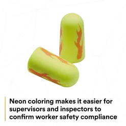 E-A-R 3M soft Yellow Neon Blasts Earplugs, Uncorded, Poly Bag, Regular Size, 200 Pairs/Case (312-1252)