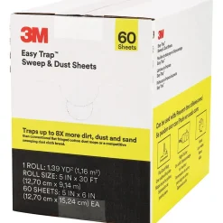 Easy Trap Cotton Dusting Cloths, 6" x 5", White, 30-Ft. Roll, 60 Sheets/Roll (59032W)<3M Clearance