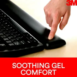 Clearance 3M Gel Wrist Rest for Keyboards, Non-Skid Base, Black (WR310LE)