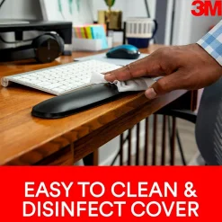 Clearance 3M Gel Wrist Rest for Mouse, Black, Easy to Clean Cover, Anti-microbial Product Protection (WR305LE)