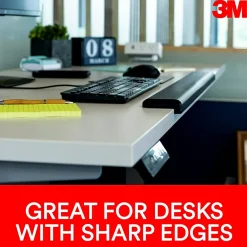 Sale 3M ™ Gel Wrist Rest for Standing Desks, Non-Slip Back, Black (WR200B)