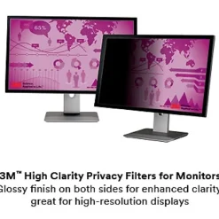 High Clarity Privacy Filter for 24" Widescreen Monitor, 16:10 Aspect Ratio (HC240W1B)<3M Online