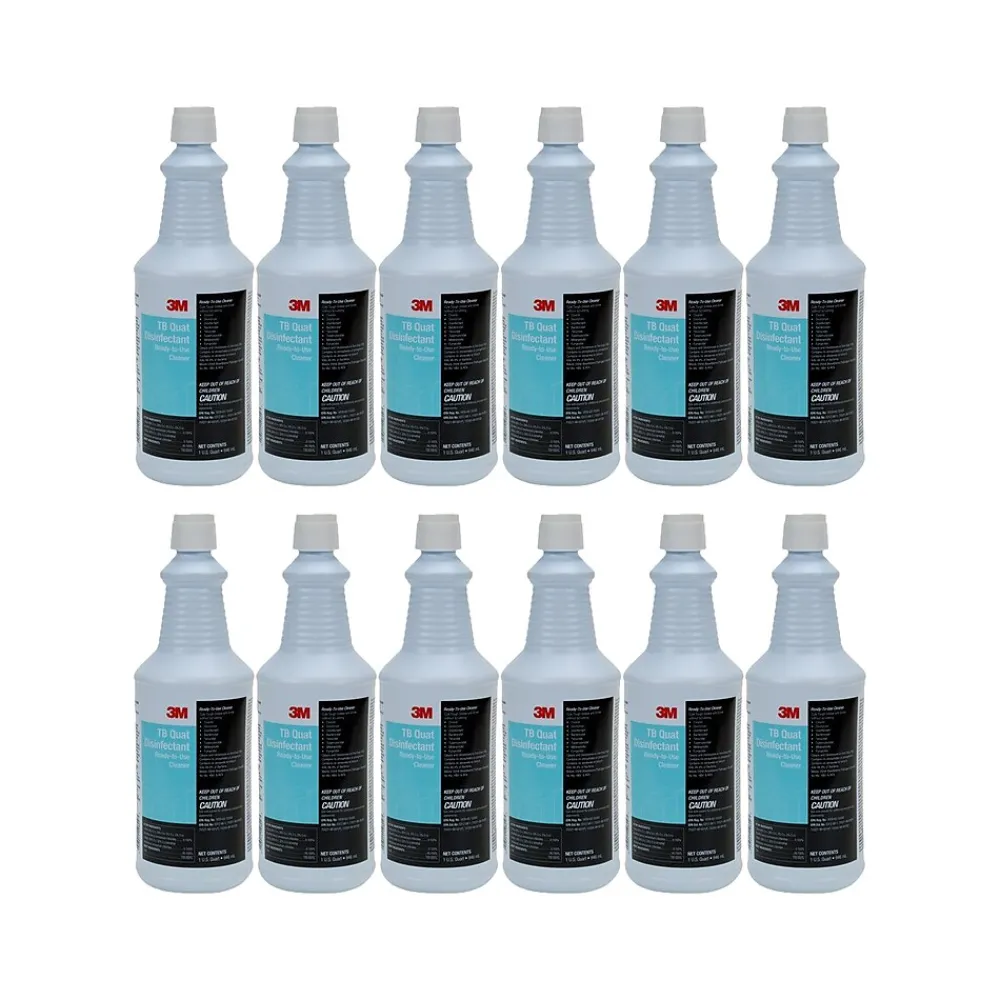 TB Quat Disinfectant Ready-To-Use Cleaner, Lemon, 32 oz., 12/Carton (7100034339)<3M Hot