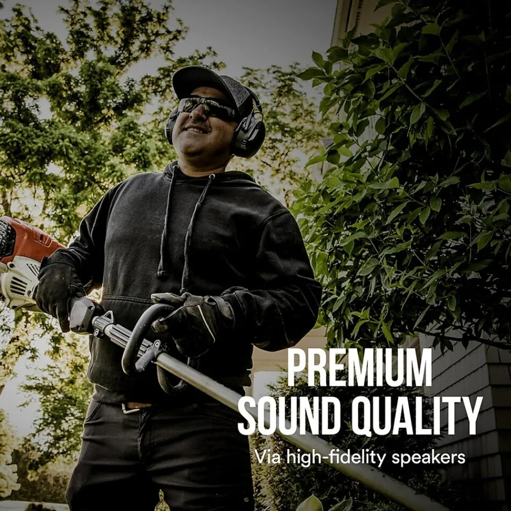 3M WorkTunes Connect and Solar Wireless Bluetooth Hearing Protector, 26 dB, Black (90573-DC)