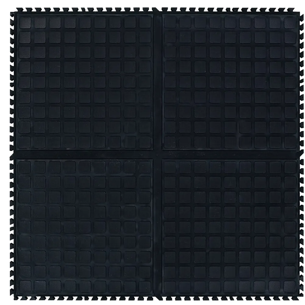 M + A Matting M+A Matting Hog Heaven III Comfort Anti-Fatigue Mat, 3' x 3', Black Center (447201100)