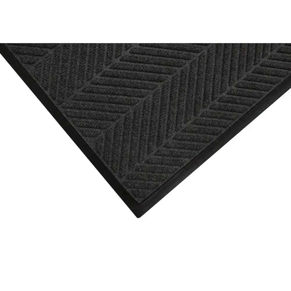 M + A Matting M+A Matting WaterHog Max Herringbone Classic Mat, Universal Cleated, 4' x 6', Black Smoke (22407046070)